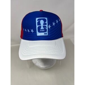 FIFA World Cup 2026 Trucker Hat Mens OSFA Blue Red White NWT Soccer Snapback Cap